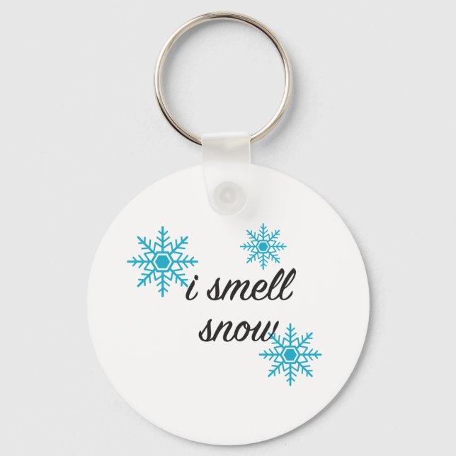 I Smell Snow Snowflake Winter Key Ring (Front)