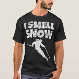 I Smell Snow Vintage White Female Skier  T-Shirt