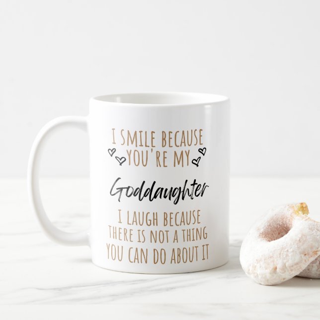 I Smile Because You're My Goddaughter Coffee Mug (With Donut)