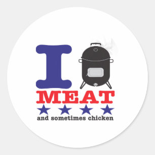 I Smoke Meat Bbq Classic Round Sticker