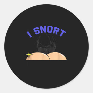 I Snort Crack Skeleton Funny Skull Butt Soky Hallo Classic Round Sticker