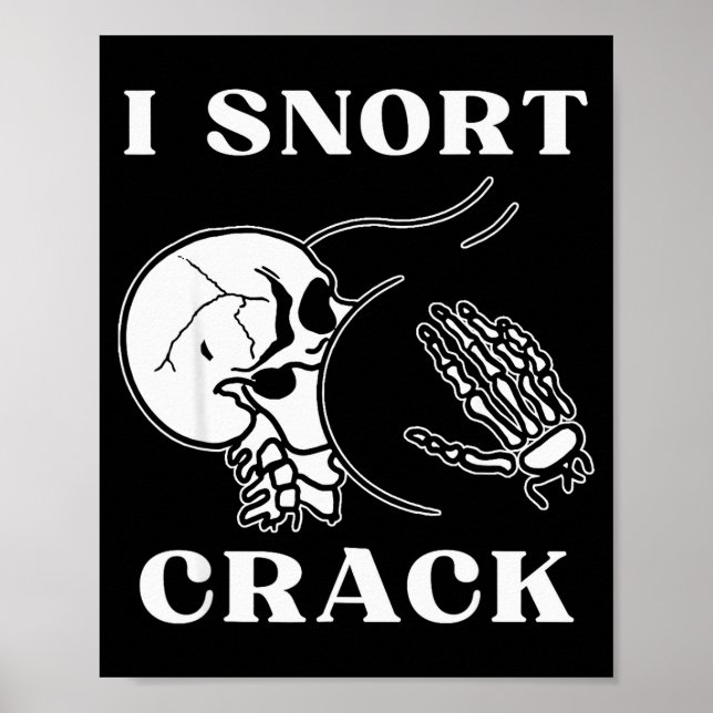 I Snort Crack Skeleton Skull Butt Funny Soky Hallo Poster (Front)