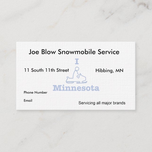 I Snowmobile Minnesota Appointment Card (Front)