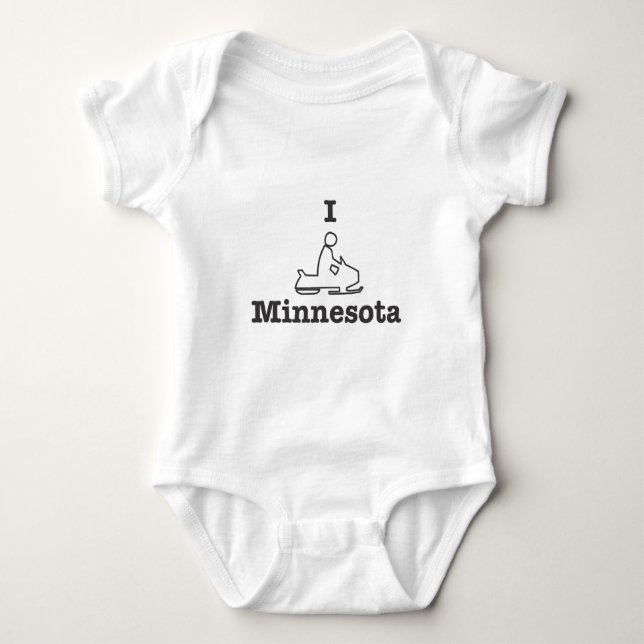 I Snowmobile Minnesota Baby Bodysuit (Front)