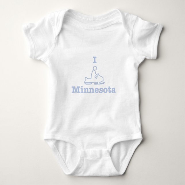 I Snowmobile Minnesota Baby Bodysuit (Front)