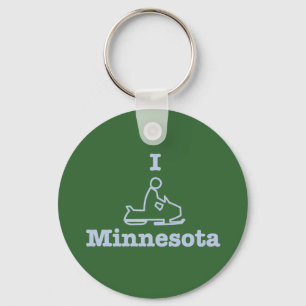 I Snowmobile Minnesota Key Ring