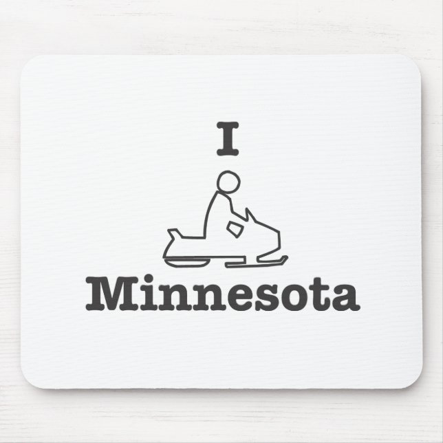 I Snowmobile Minnesota Mouse Mat (Front)