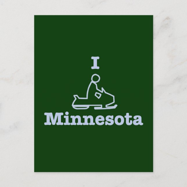 I Snowmobile Minnesota Postcard (Front)