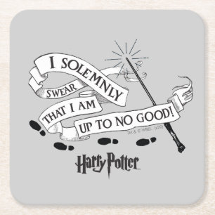 I Solemnly Swear That I Am Up To No Good Square Paper Coaster