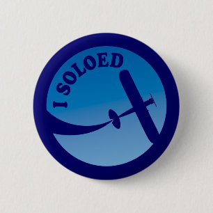 I Soloed & Aeroplane Graphic 6 Cm Round Badge