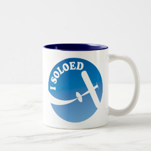 I Soloed & Aeroplane Graphic Two-Tone Coffee Mug