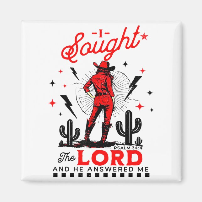 I Sought The Lord And He Answered Me  Magnet (Front)