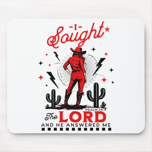 I Sought The Lord And He Answered Me  Mouse Mat (Front)