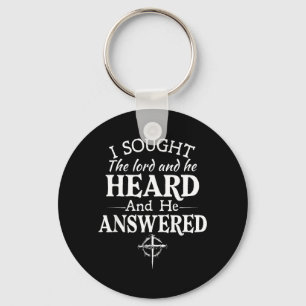 I Sought The Lord He Heard And He Answered Key Ring