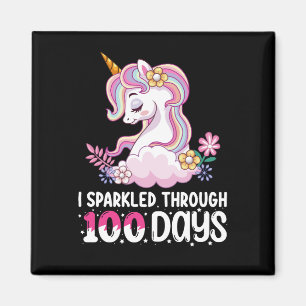 I Sparkled Through 100 Days of School Unicorn Magnet
