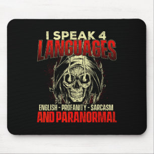I Speak 4 Languages - Ghost Hunting Paranormal Res Mouse Mat