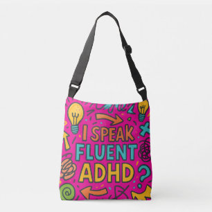 I Speak Fluent ADHD Funny Neurodivergent Dad Ret Crossbody Bag
