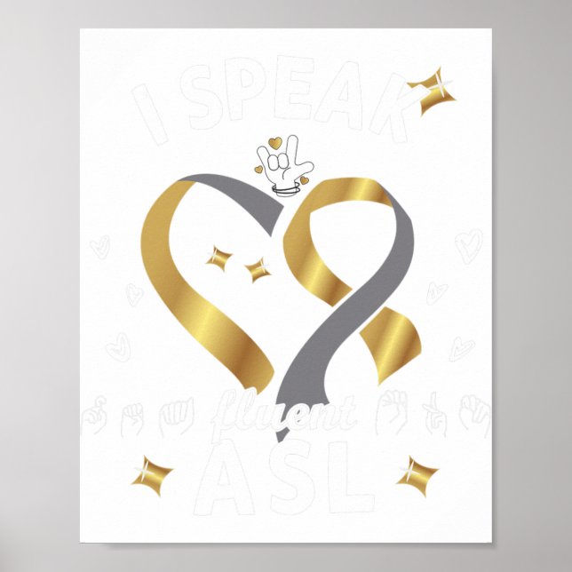 I Speak fluent ASL - sign language Deaf Awareness  (Front)