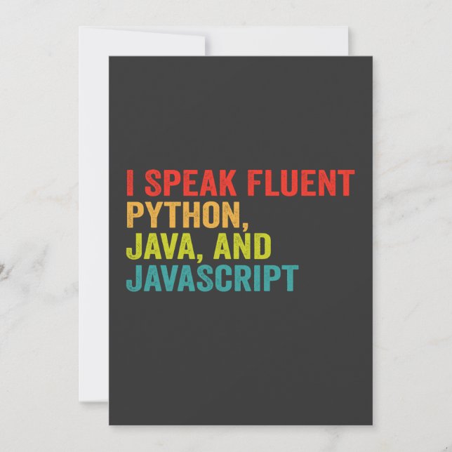 i Speak Fluent Computer Language Funny Coding Invitation (Front)
