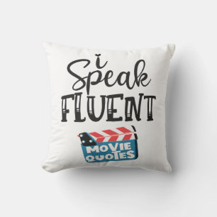 I speak fluent movie quotes fun clapperboard cushion