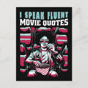 I speak fluent movie quotes postcard