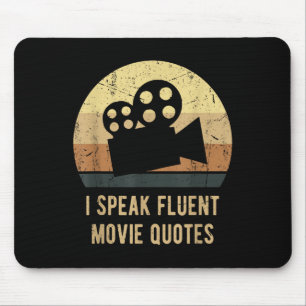 I Speak Fluent Movie Quotes Vintage Funny Movie Lo Mouse Mat
