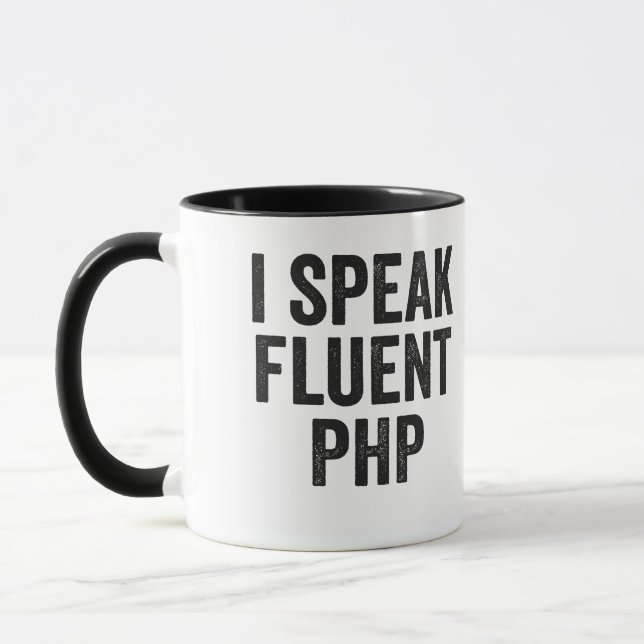 I Speak Fluent PHP Funny Coding Geek Programmer  Mug (Left)