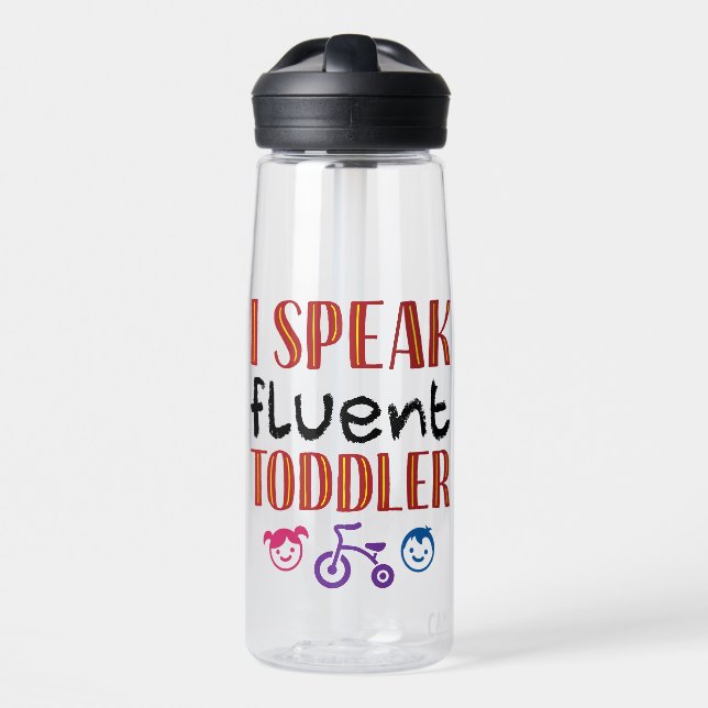 I Speak Fluent Toddler Daycare Teacher Water Bottle (Front)