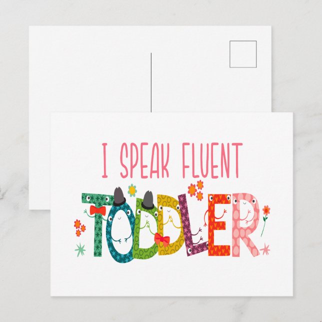 I Speak Fluent Toddler - Mum, Daycare Teacher Gift Postcard (Front/Back)