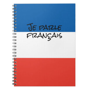 I Speak French with France Flag Colours Language Notebook