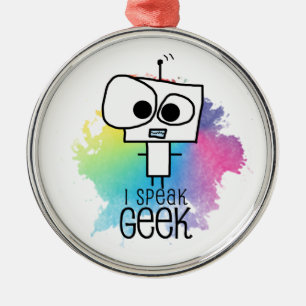 I Speak Geek Metal Tree Decoration