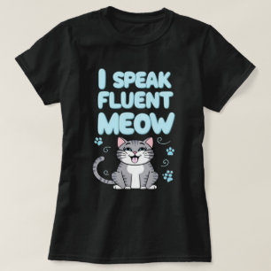 I Speak Meow blk Womens T-Shirt