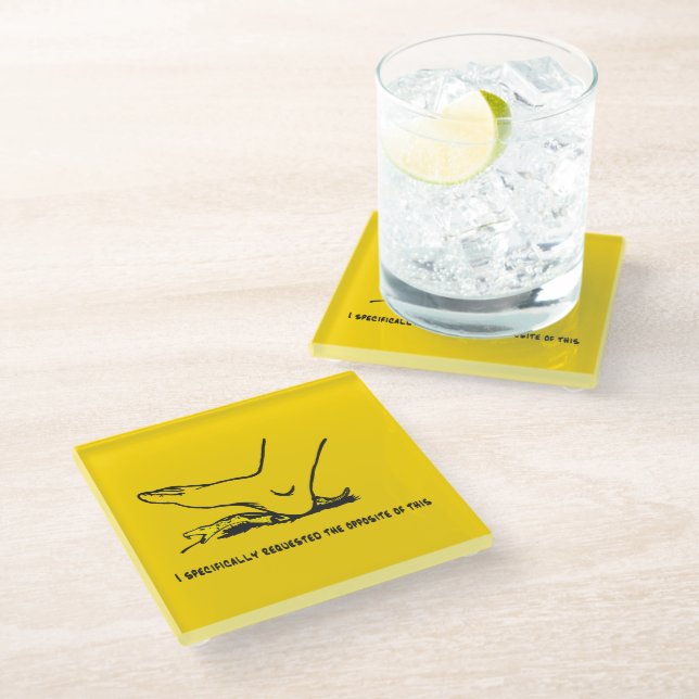 I specifically requested the opposite of this Meme Glass Coaster (Angled)