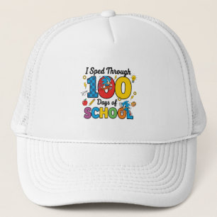 I Sped Through 100 Days of School Boys Gamer Trucker Hat