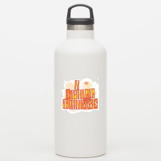 I Spill Things contour sticker humour gift (Waterbottle)