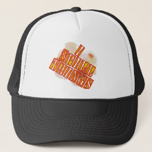 I Spill Things trucker humour hat (slanted)