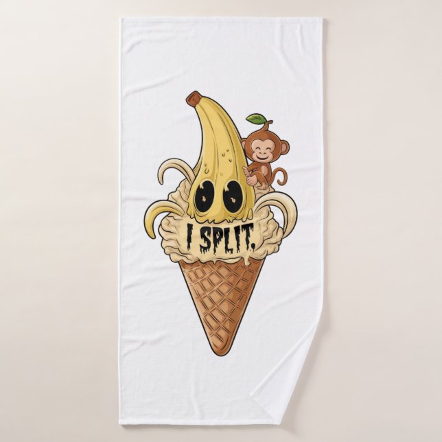 I split, cute banana ice cream bath towel set (Bath Towel)