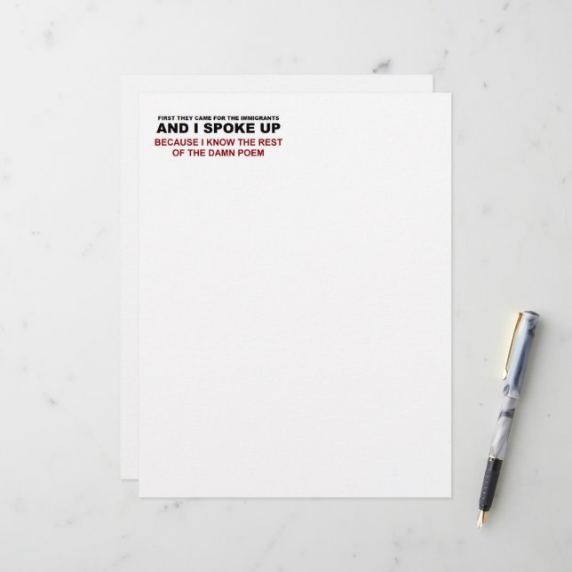 I Spoke Up Custom Letterhead (Front/Back In Situ)