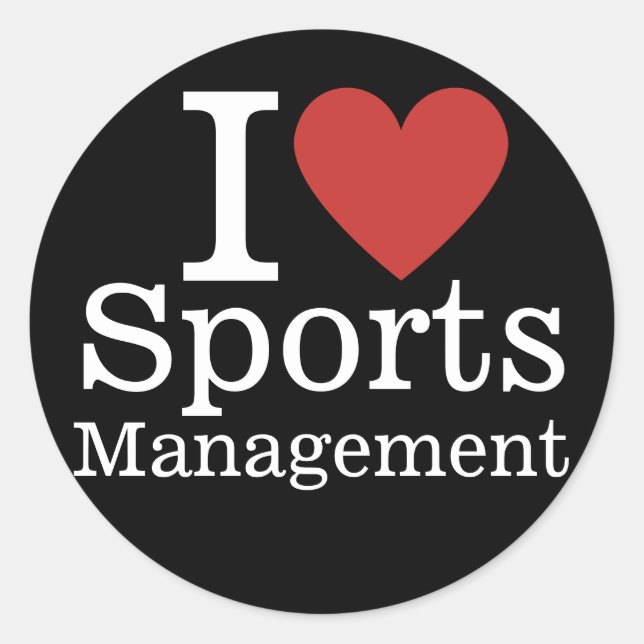 I ❤️ Sports Management for Students/Faculty CUSTOM Classic Round Sticker (Front)