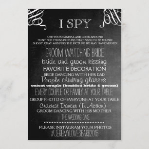 I Spy Wedding Game Chalkboard Edition Invitation