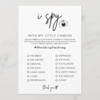 I Spy wedding Game for Reception Photo Hunt Game
