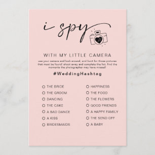 I Spy wedding Game for Reception Photo Hunt Game Programme