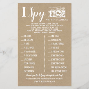 I Spy wedding reception game english spanish game