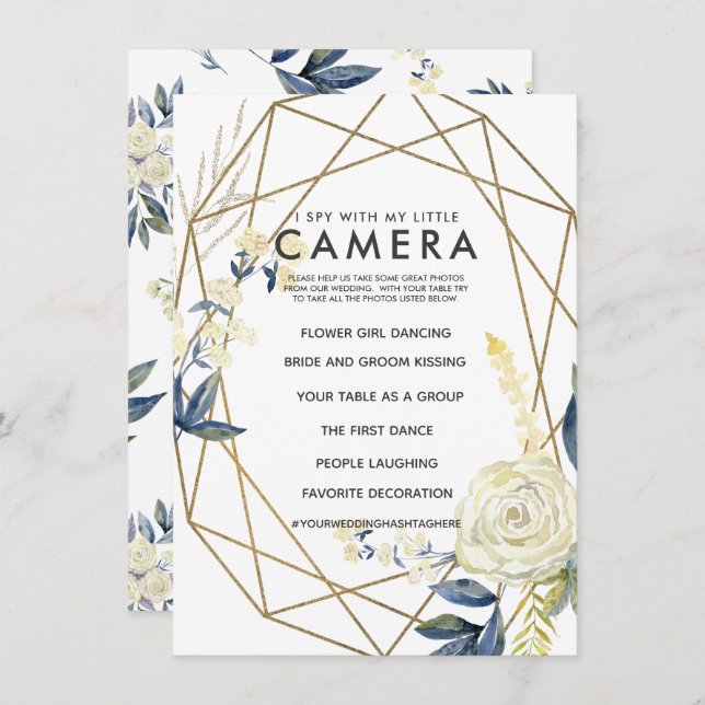 I Spy With My Little Camera Wedding Game Invitation (Front/Back)
