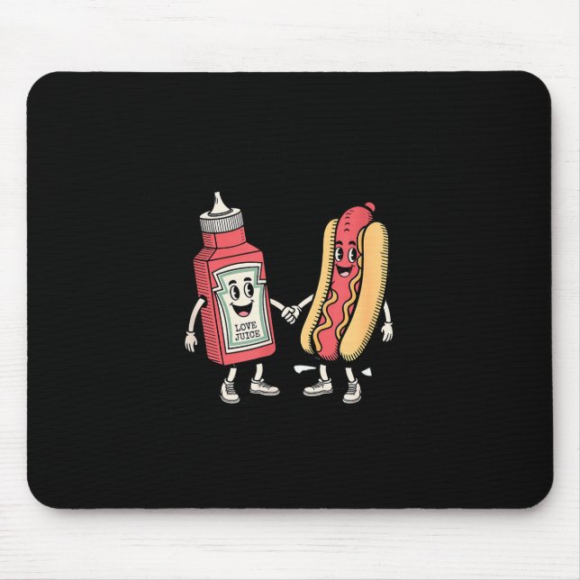 I Squirt On Juicy Wieners Hot Dog Funny Joke Retro Mouse Mat (Front)
