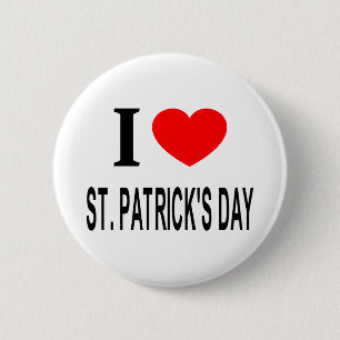 I ❤️ ST. PATRICKS DAY 6 CM ROUND BADGE