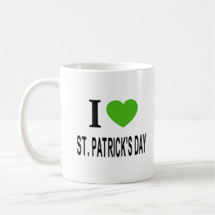 I ❤️ ST. PATRICKS DAY with green heart  Coffee Mug