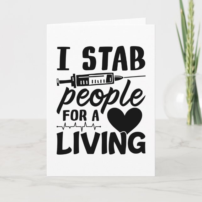 I Stab People For A Living Dialysis Nurse Gift Card (Front)