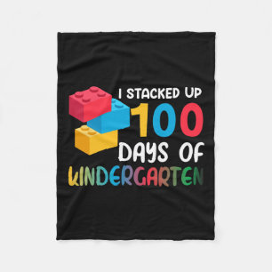 I Stacked Up 100 Days Of Kindergarten Building Blo Fleece Blanket