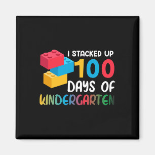 I Stacked Up 100 Days Of Kindergarten Building Blo Magnet